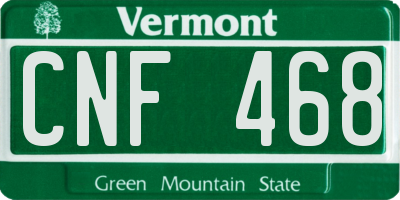 VT license plate CNF468