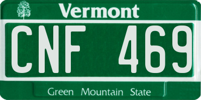 VT license plate CNF469