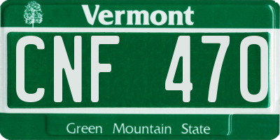 VT license plate CNF470