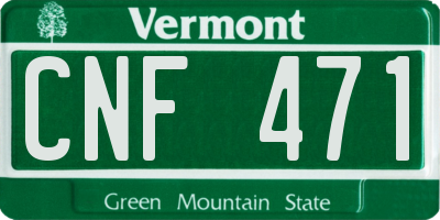 VT license plate CNF471