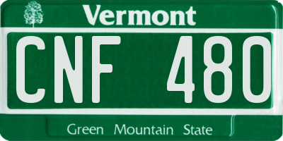 VT license plate CNF480