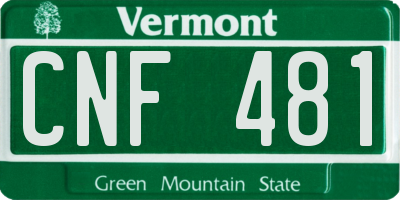 VT license plate CNF481