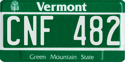 VT license plate CNF482