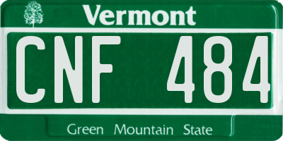 VT license plate CNF484