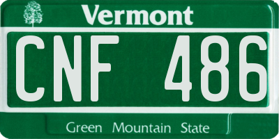 VT license plate CNF486