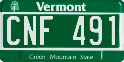 VT license plate CNF491