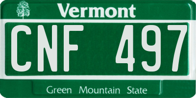 VT license plate CNF497