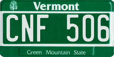 VT license plate CNF506