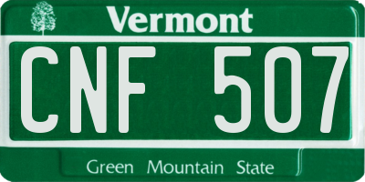 VT license plate CNF507