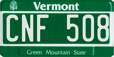 VT license plate CNF508