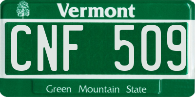 VT license plate CNF509