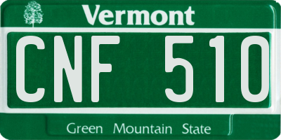 VT license plate CNF510