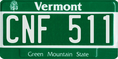 VT license plate CNF511