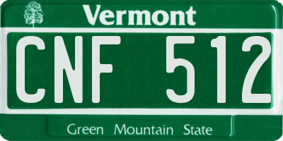 VT license plate CNF512