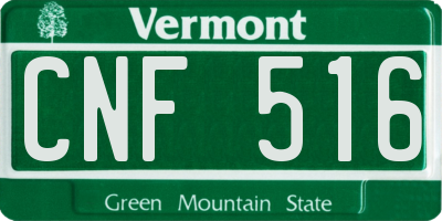 VT license plate CNF516