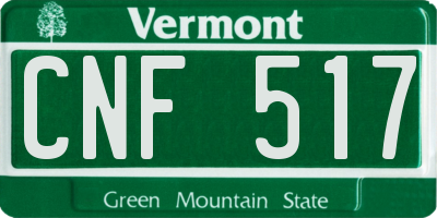 VT license plate CNF517