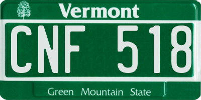 VT license plate CNF518