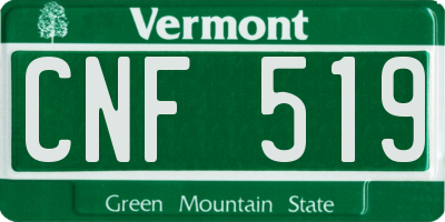 VT license plate CNF519