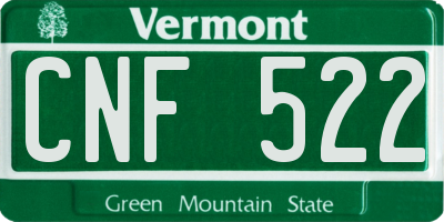 VT license plate CNF522
