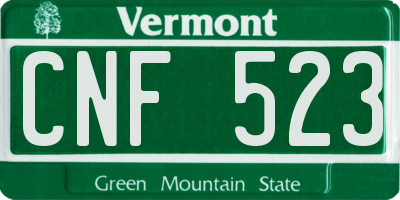 VT license plate CNF523