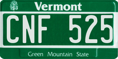 VT license plate CNF525