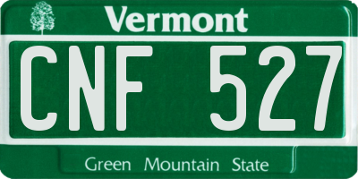 VT license plate CNF527