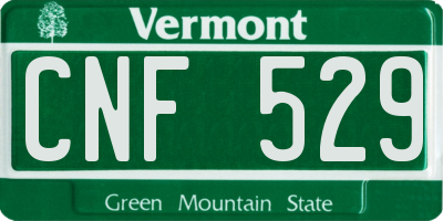 VT license plate CNF529
