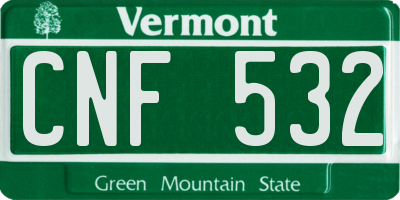 VT license plate CNF532