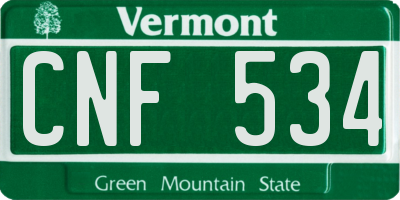 VT license plate CNF534