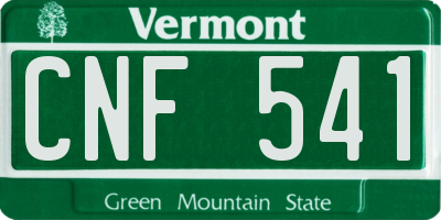 VT license plate CNF541