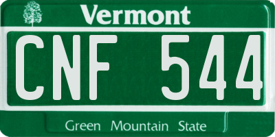 VT license plate CNF544