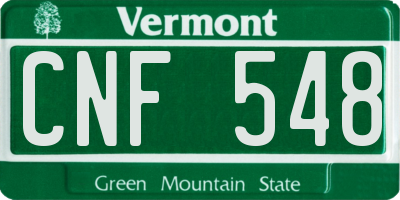 VT license plate CNF548
