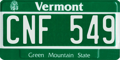 VT license plate CNF549