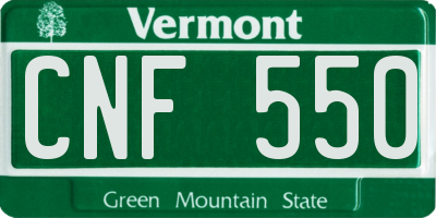VT license plate CNF550