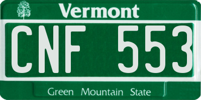 VT license plate CNF553