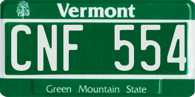 VT license plate CNF554