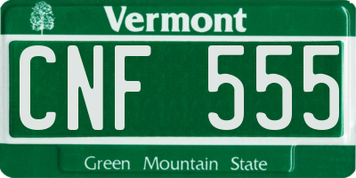 VT license plate CNF555