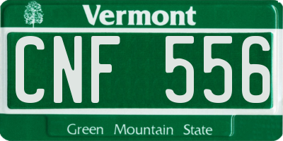 VT license plate CNF556