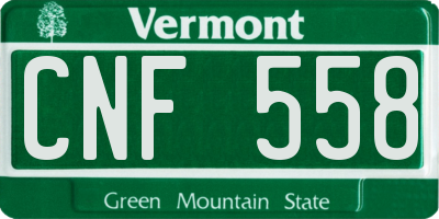 VT license plate CNF558