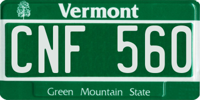 VT license plate CNF560