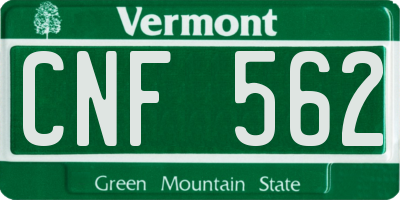 VT license plate CNF562