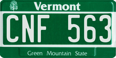 VT license plate CNF563