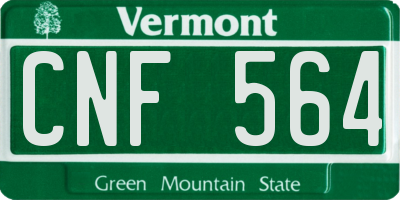 VT license plate CNF564