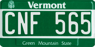 VT license plate CNF565