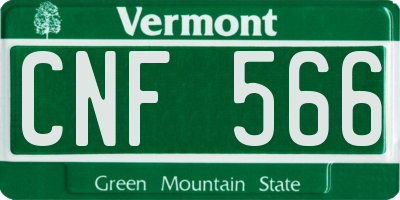 VT license plate CNF566