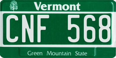 VT license plate CNF568