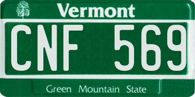 VT license plate CNF569