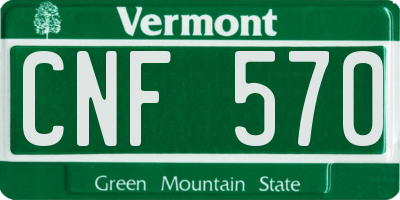VT license plate CNF570