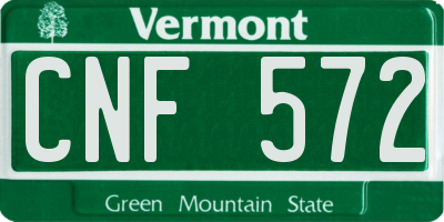 VT license plate CNF572