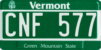 VT license plate CNF577